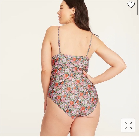 J. Crew Plunge One-Piece Liberty of London Meadow Song Swimsuit Sz XL - Picture 2 of 8